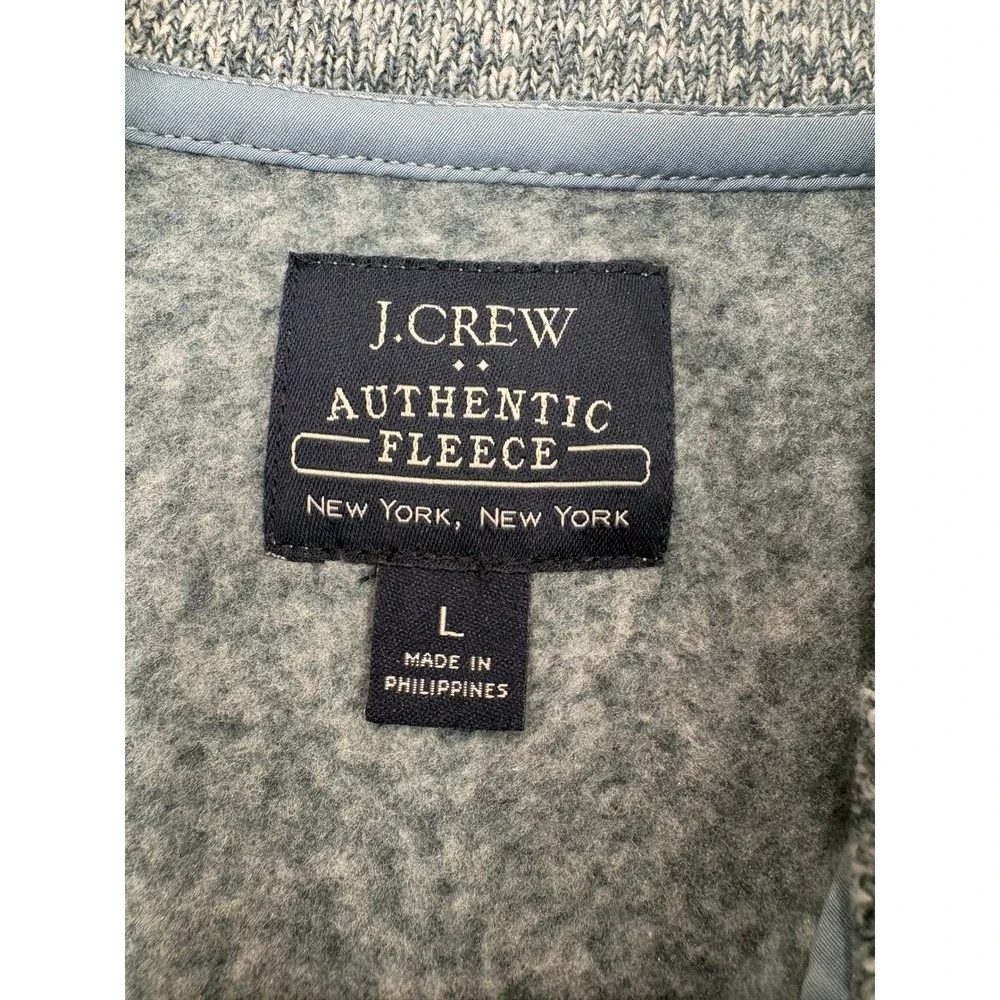 J.Crew Authentic Fleece Quarter(1/4)‎ Zip Pullover Sweater Large Gray